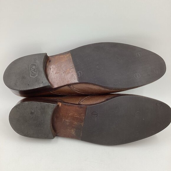 Vtg Mario Bruni Men\'s Jets Brown Leather Oxfords Dress Shoes Made in Italy Sz 11 main image 6